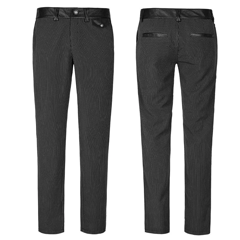 K-287 Pinstripe Simple Fitness Chino Punk Pants - Image 4