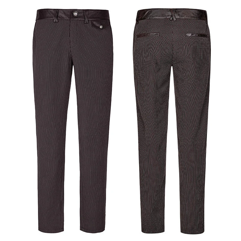 K-287 Pinstripe Simple Fitness Chino Punk Pants - Image 9