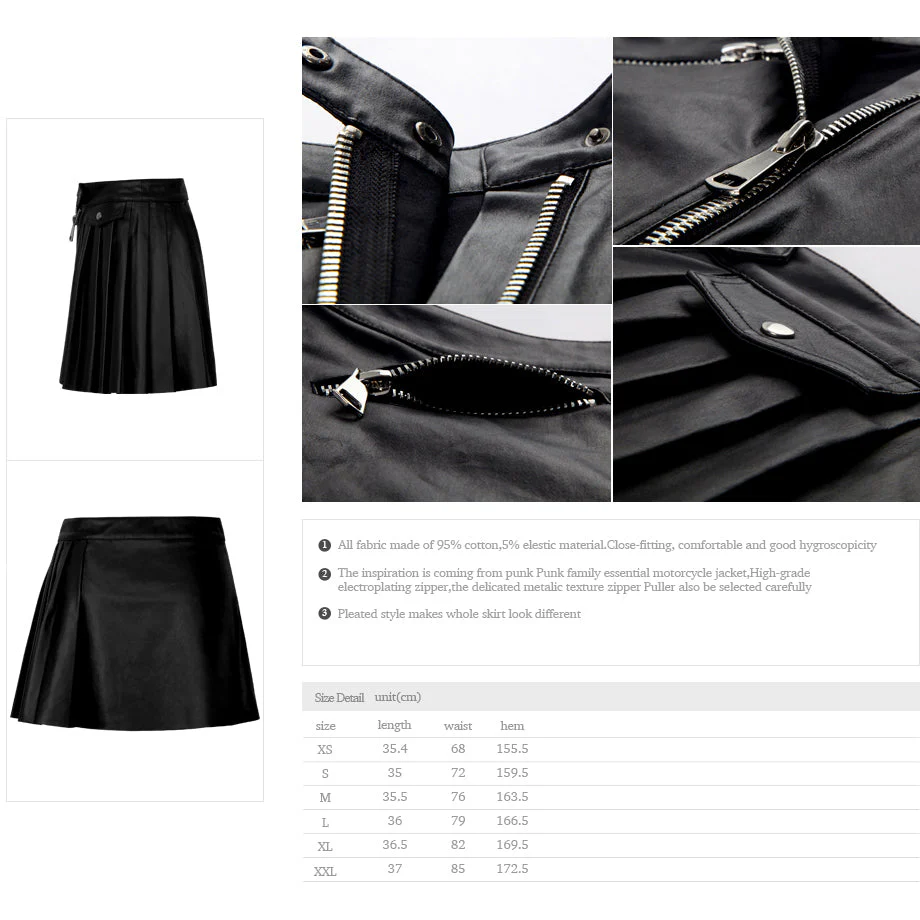 Q-266 Pleated Style Leopard Grain Sexy Mini Punk Skirt - Image 10