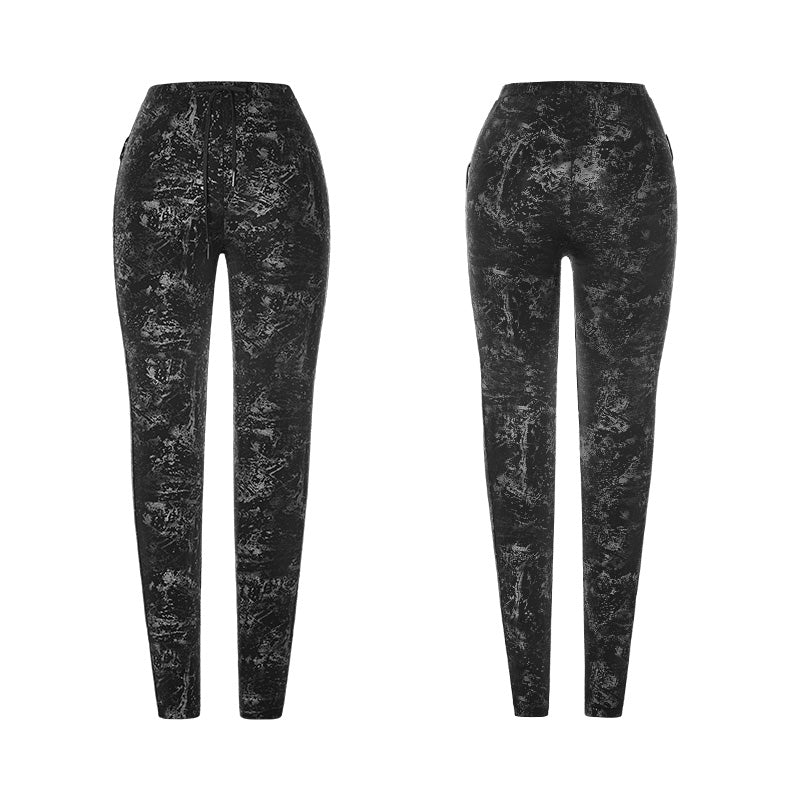 WK-326 Plus Size Punk Pants Elastic Slim Fit Printing Leggings For Women - Image 4