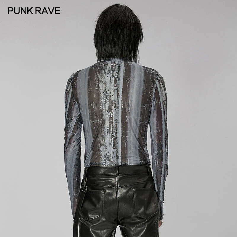 WT-751TCM Post-apocalyptic style tight gauze T-shirt - Image 3