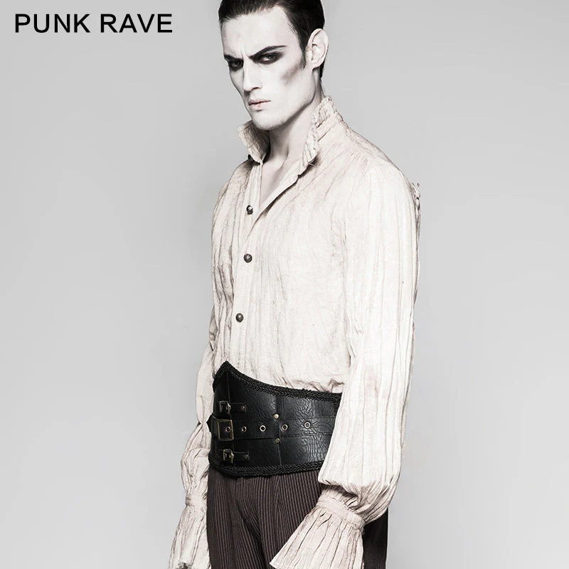 S-209 Punk Accessories Men Triangle Metallic Buckles Leather Belts - Image 2