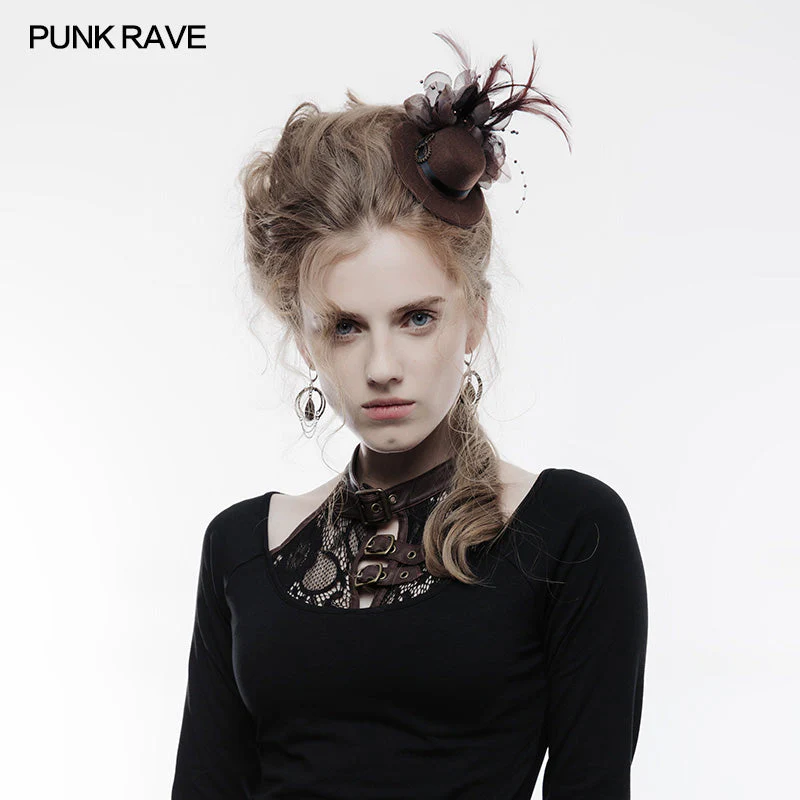 WS-244 Punk Accessories Steampunk Lower Mini Style Hat - Image 2