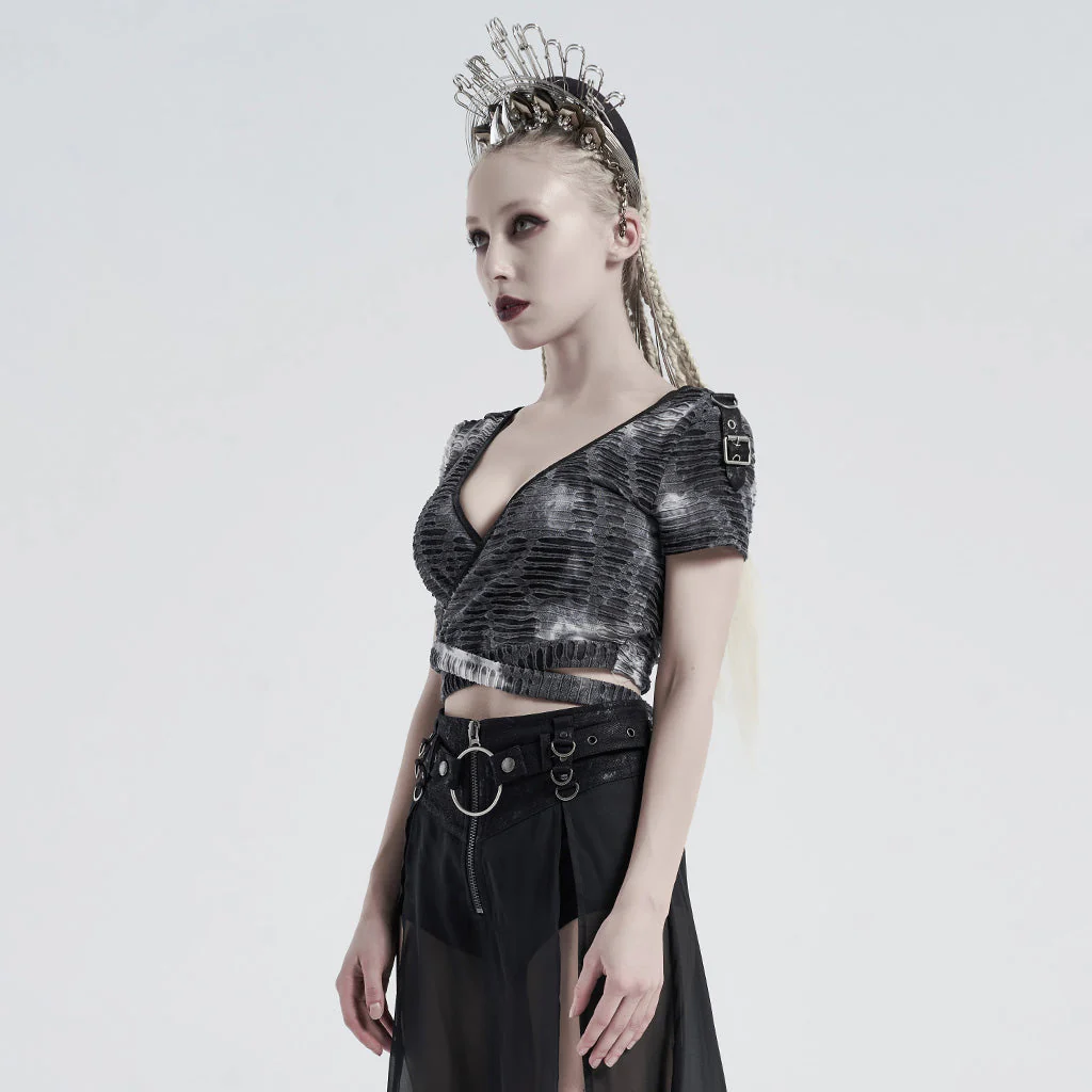 WT-647 Punk bandage short sleeve T-shirt - Image 2