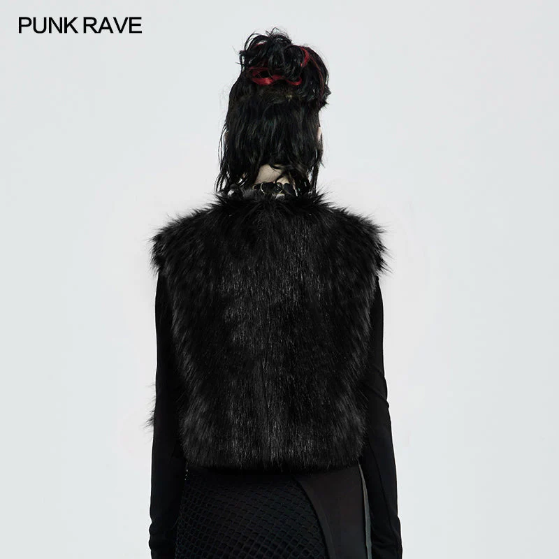 WY-1317MJF Punk black Stripe Woollen Coat - Image 3