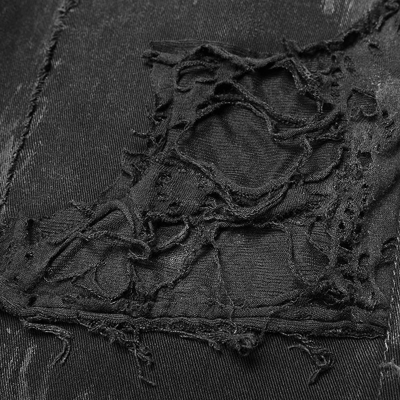 WK-369 Punk Broken Hole Net Trousers - Image 6