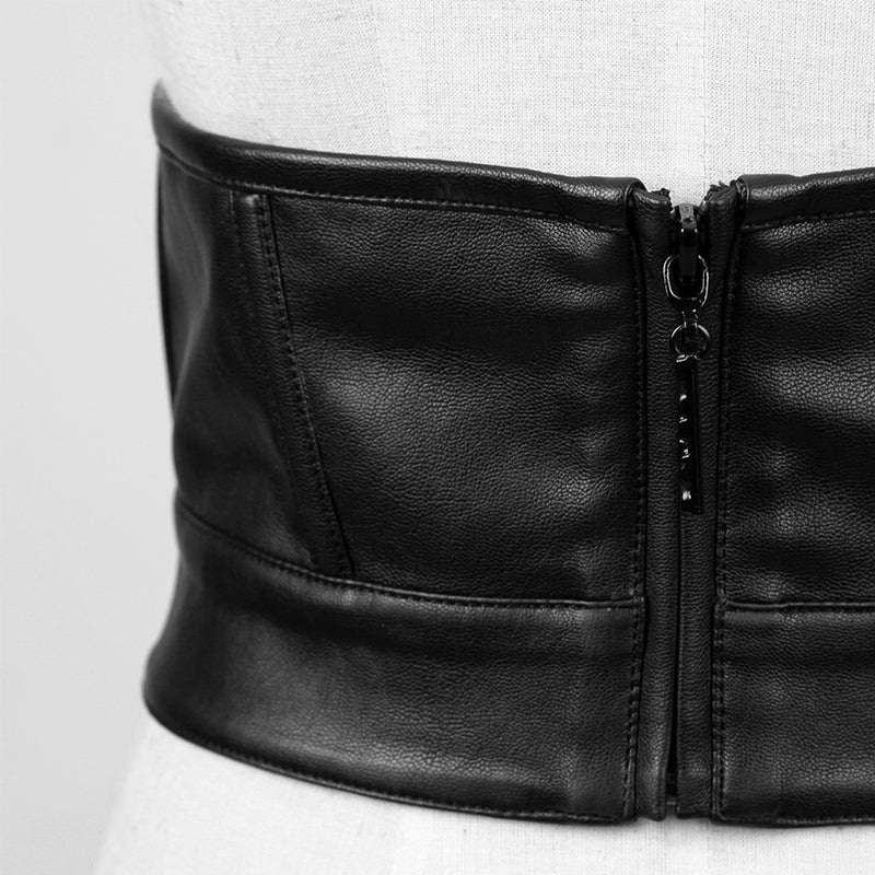 PS-010 Punk Center Front Drawstring Belt Leather Waistband For Women - Image 4