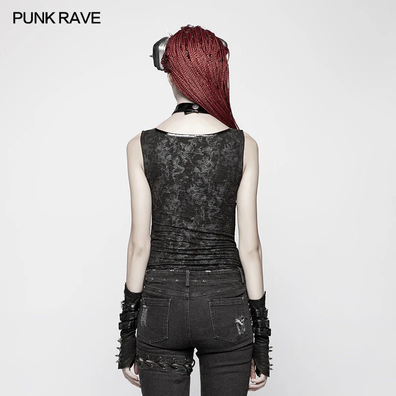 WT-539 Punk Collar Cover Sleeveless Vest - Image 3