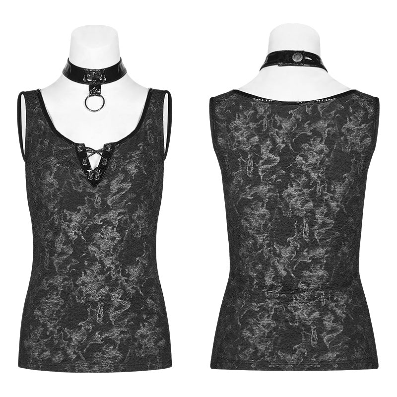WT-539 Punk Collar Cover Sleeveless Vest - Image 4