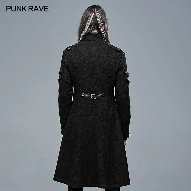 WY-1341XCM Punk Cool Segmentation Medium Long Jacket - Image 3