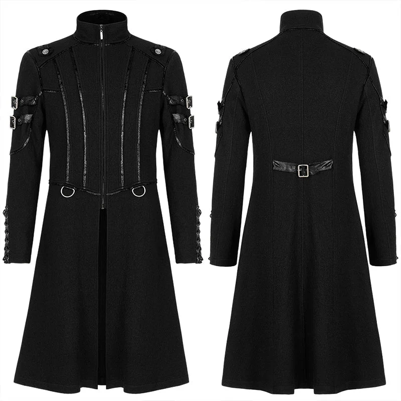 WY-1341XCM Punk Cool Segmentation Medium Long Jacket - Image 4