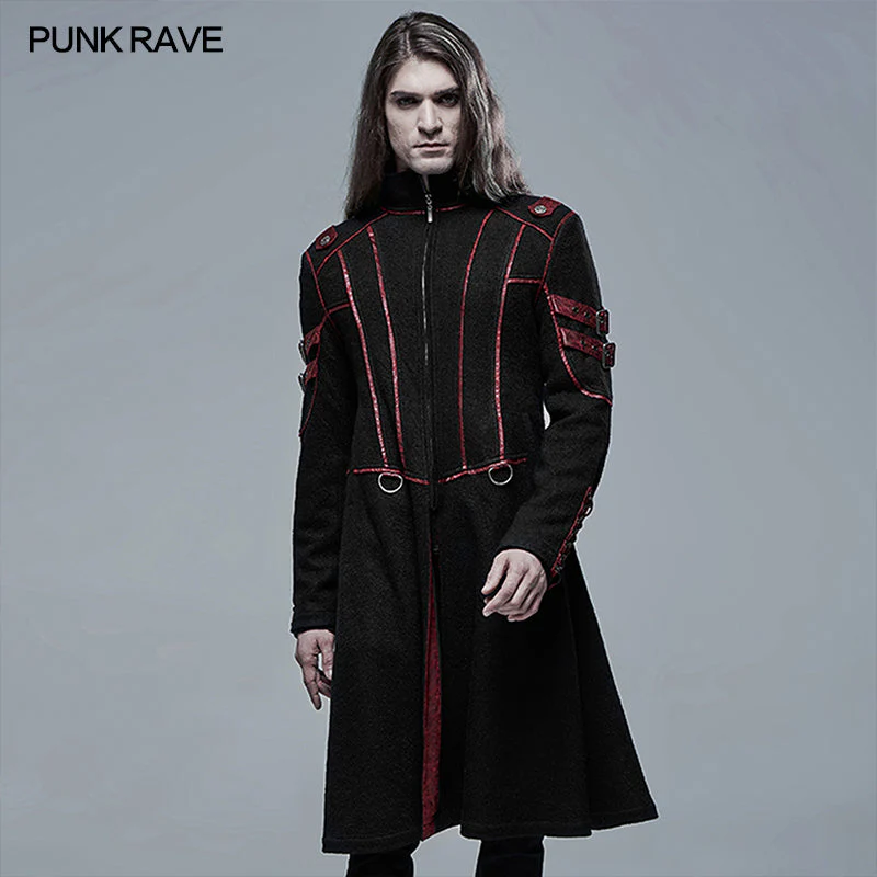 WY-1341XCM Punk Cool Segmentation Medium Long Jacket - Image 6