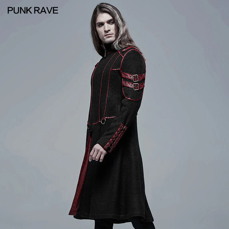 WY-1341XCM Punk Cool Segmentation Medium Long Jacket - Image 7