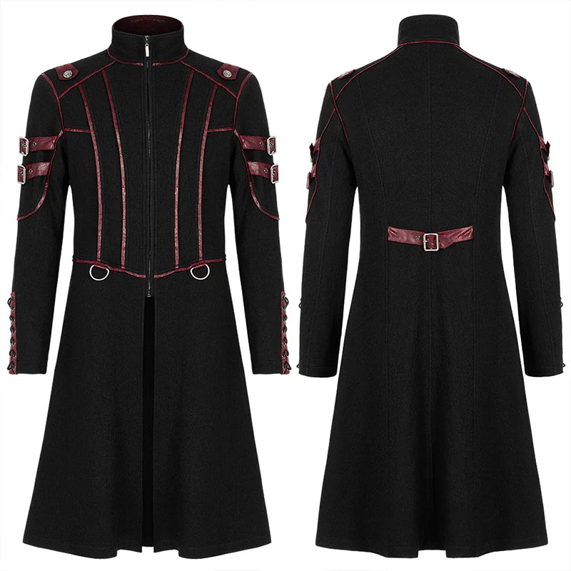WY-1341XCM Punk Cool Segmentation Medium Long Jacket - Image 9