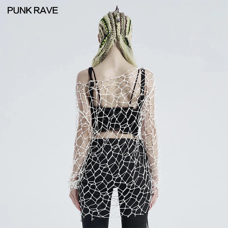 WT-654TCF Punk daily big mesh T-shirt - Image 8