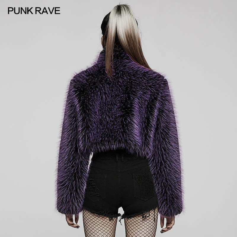 WY-1397ZDF Punk daily faux wool coat - Image 8
