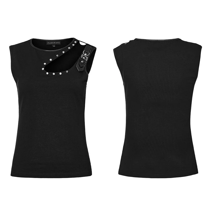 WT-650DQF Punk Daily hollow shoulder Vest - Image 4