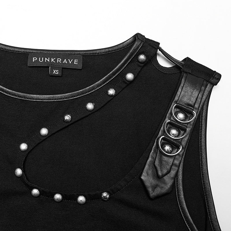 WT-650DQF Punk Daily hollow shoulder Vest - Image 5