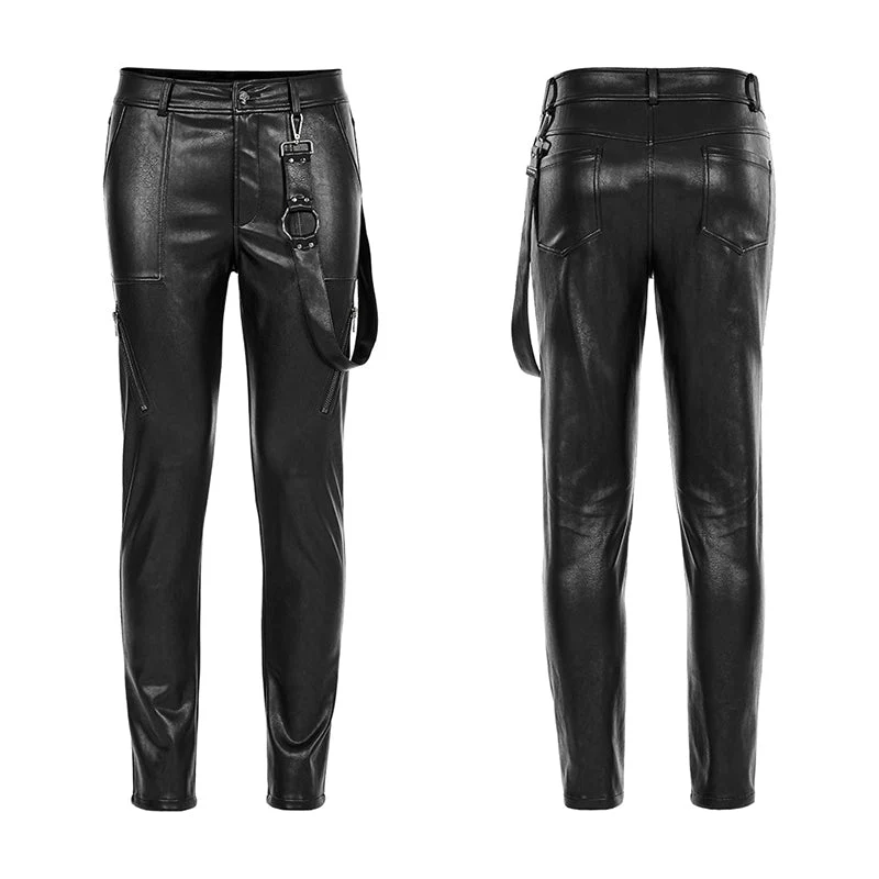 WK-519PCM Punk daily PU leather pants - Image 4