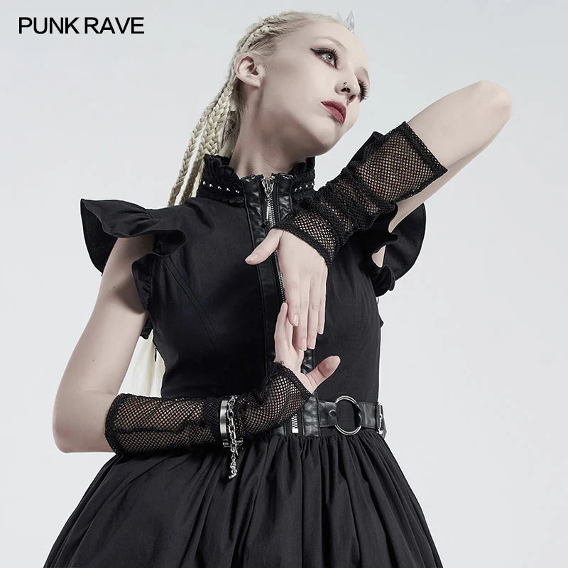WS-421SSF Punk daily rhombus mesh gloves - Image 2
