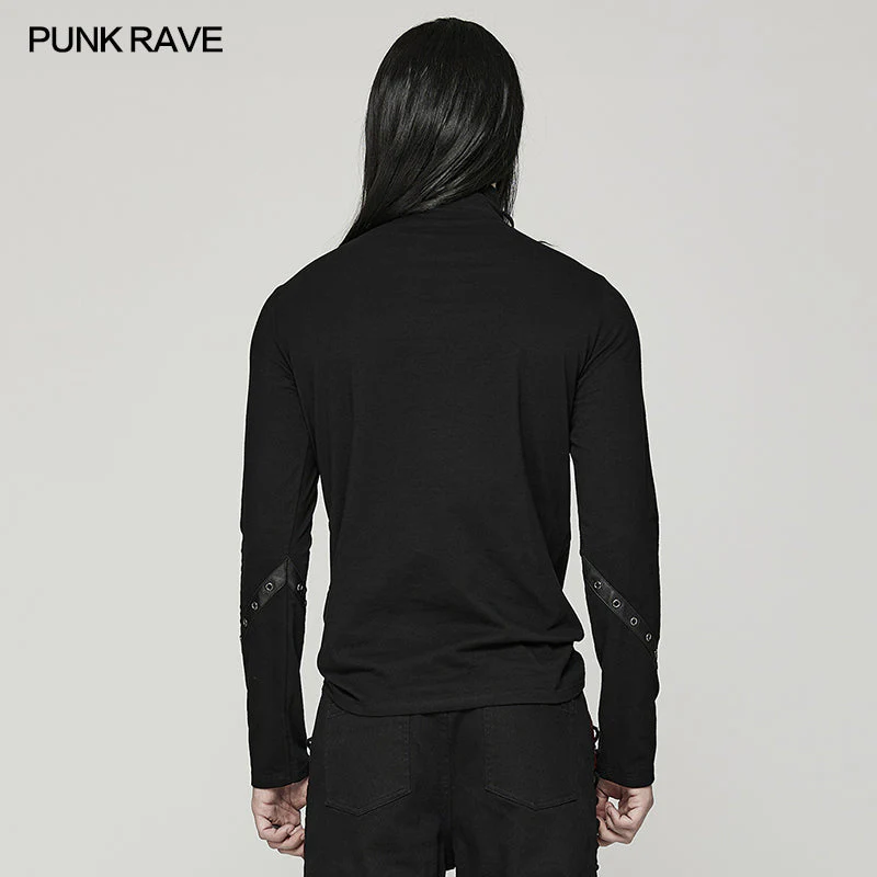 WT-772TCM Punk daily stand collar T-shirt - Image 3