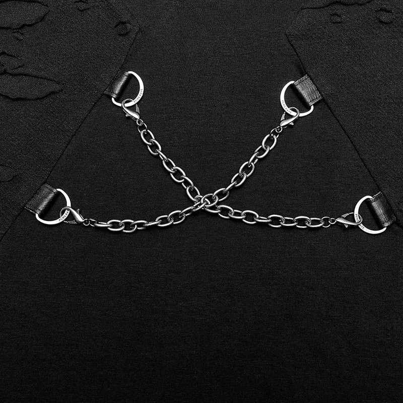 WT-772TCM Punk daily stand collar T-shirt - Image 5