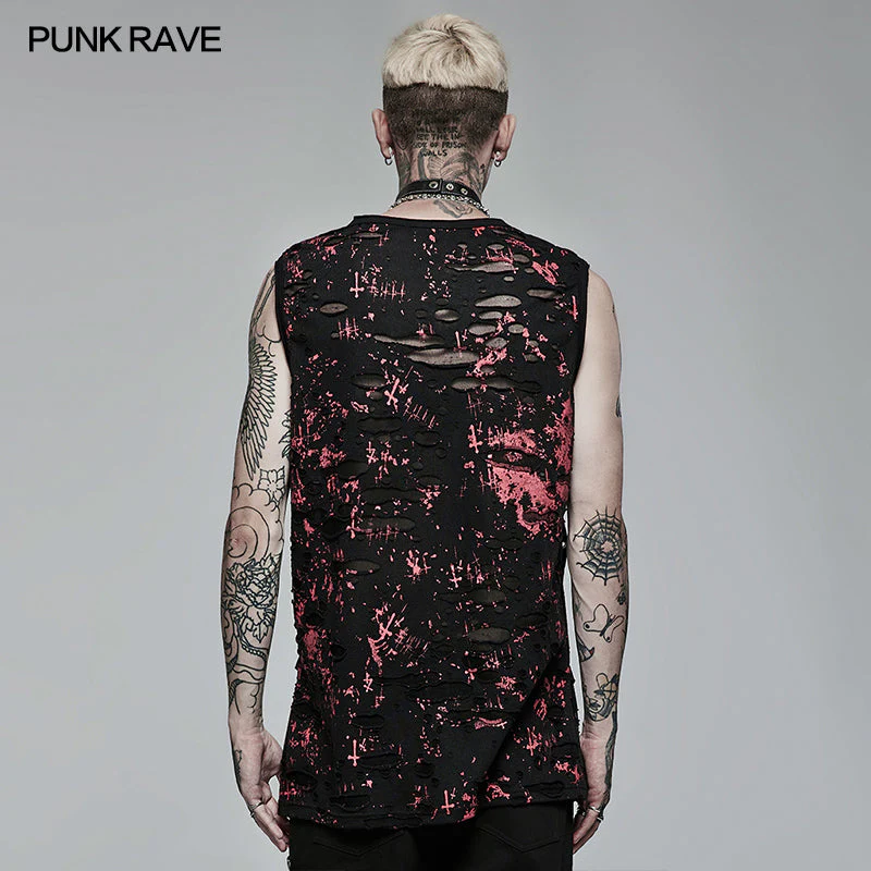WT-716BXM Punk Daily Wear Printing Sleeveless T-shirt - Image 3