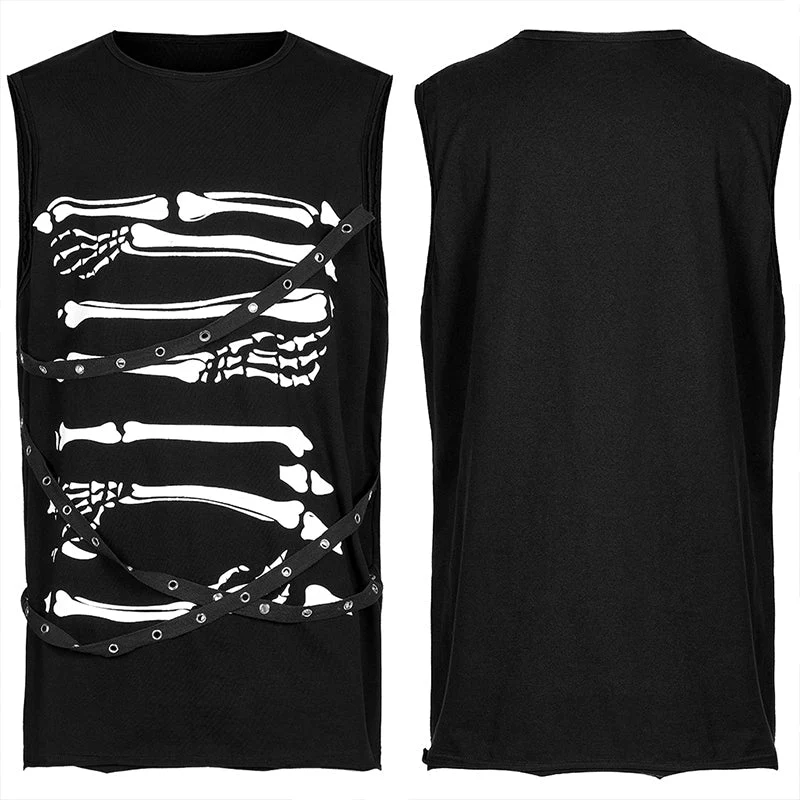 WT-715BXM Punk Daily Wear Printing Sleeveless T-shirt - Image 4
