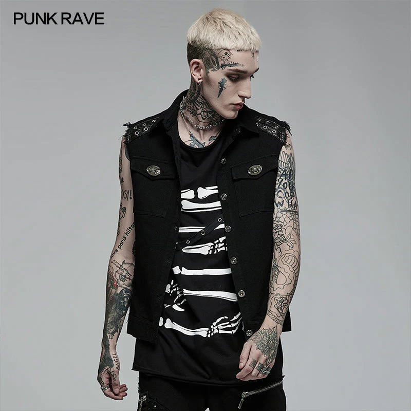 WY-1361MJM Punk Daily Wear Simple Vest