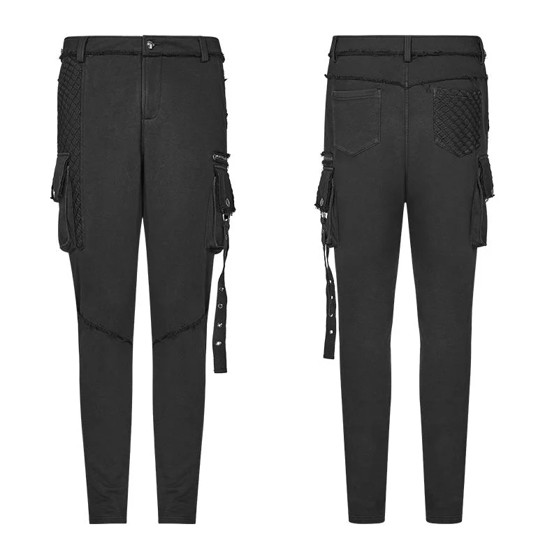 WK-364 Punk Dark Knit Trousers Carrot Pants With Three-dimensional Pockets Decoration - Image 4