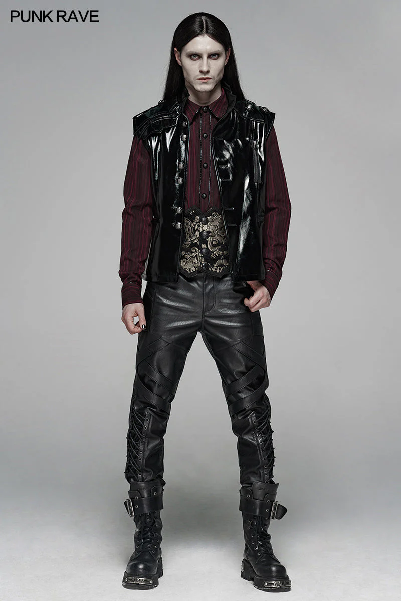 WK-382 Punk Elastic PU Leather Pants - Image 6