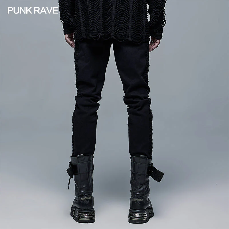 WK-472 Punk Elastic Woven Long Pant - Image 3