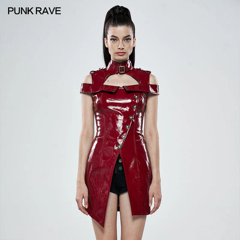 WQ-449LQF Punk flaming patent leather dress - Image 6