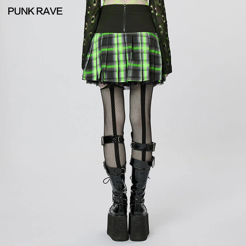 WQ-612BQF Punk Girl Pleated Skirt - Image 3