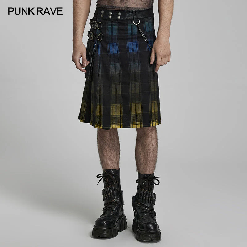 WQ-632BQM Punk gradient scottish kilt - Image 3