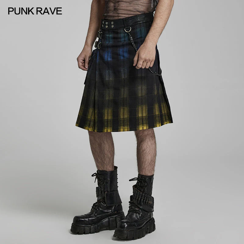 WQ-632BQM Punk gradient scottish kilt - Image 4