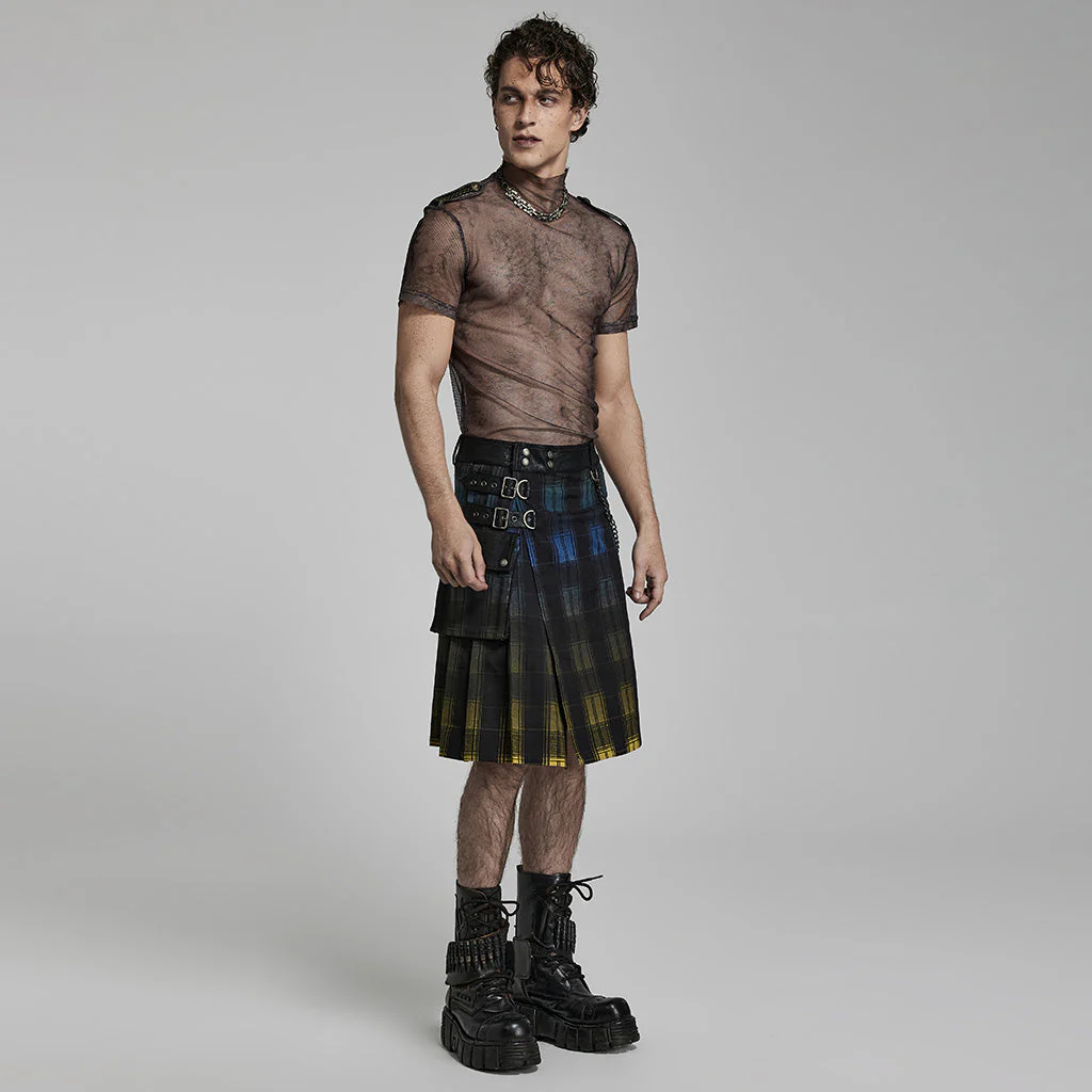 WQ-632BQM Punk gradient scottish kilt - Image 7