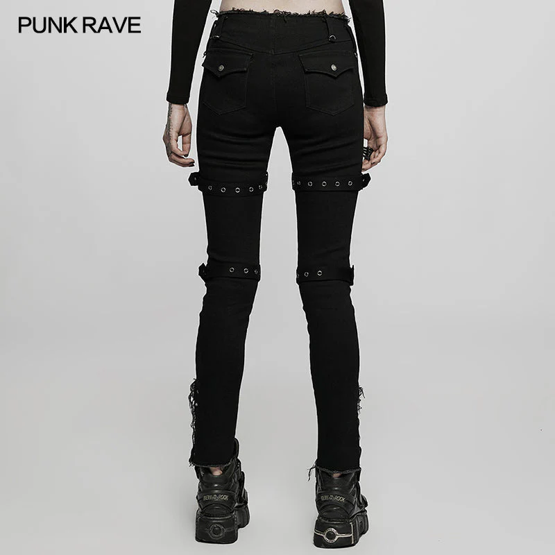 WK-505NCF Punk handsome low waist tight fit pants - Image 3