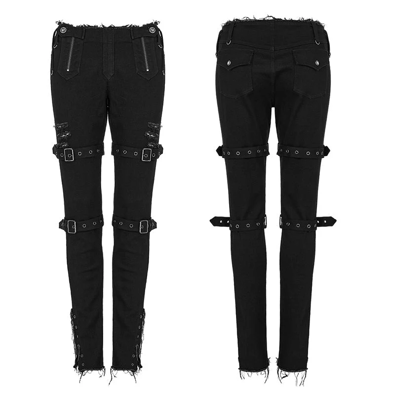 WK-505NCF Punk handsome low waist tight fit pants - Image 4