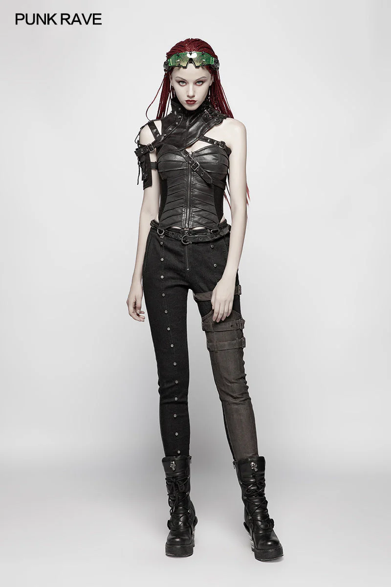 WS-289 Punk High Neck Pu Warrior Shoulder Accessory - Image 6