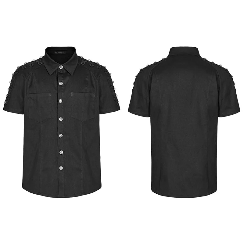 WY-1488CDM Punk Man Short Sleeve shirt - Image 4