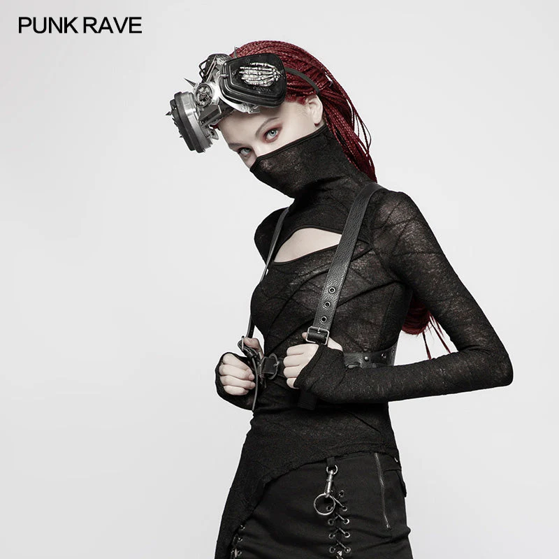 WS-282 Punk Non-stretchy PU Leather Vest Accessories - Image 2