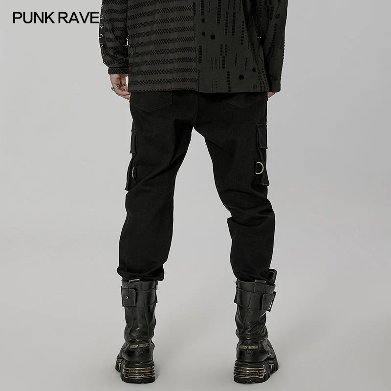 WK-533NCM Punk patchwork pants - Image 3