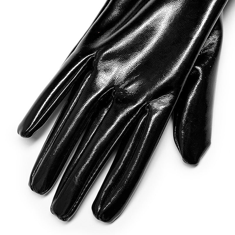 WS-529SSM Punk patent leather gloves - Image 5