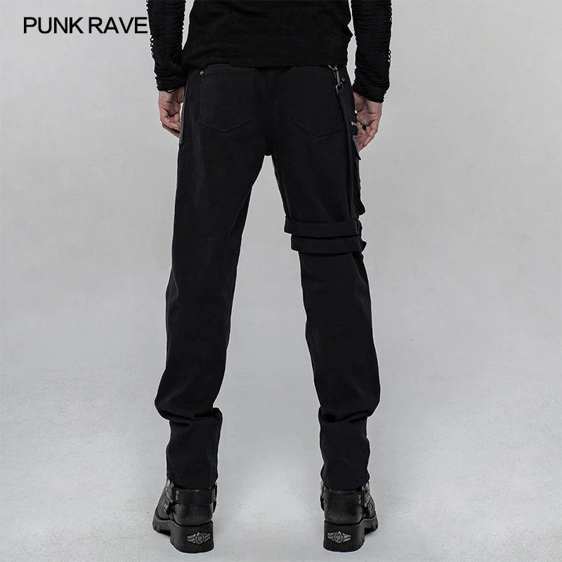 WK-433XCM Punk Personality Elastic Trousers - Image 3