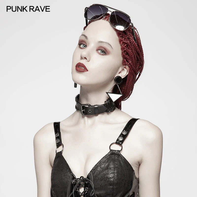 WS-297 Punk PU -studded Chain Choker - Image 3