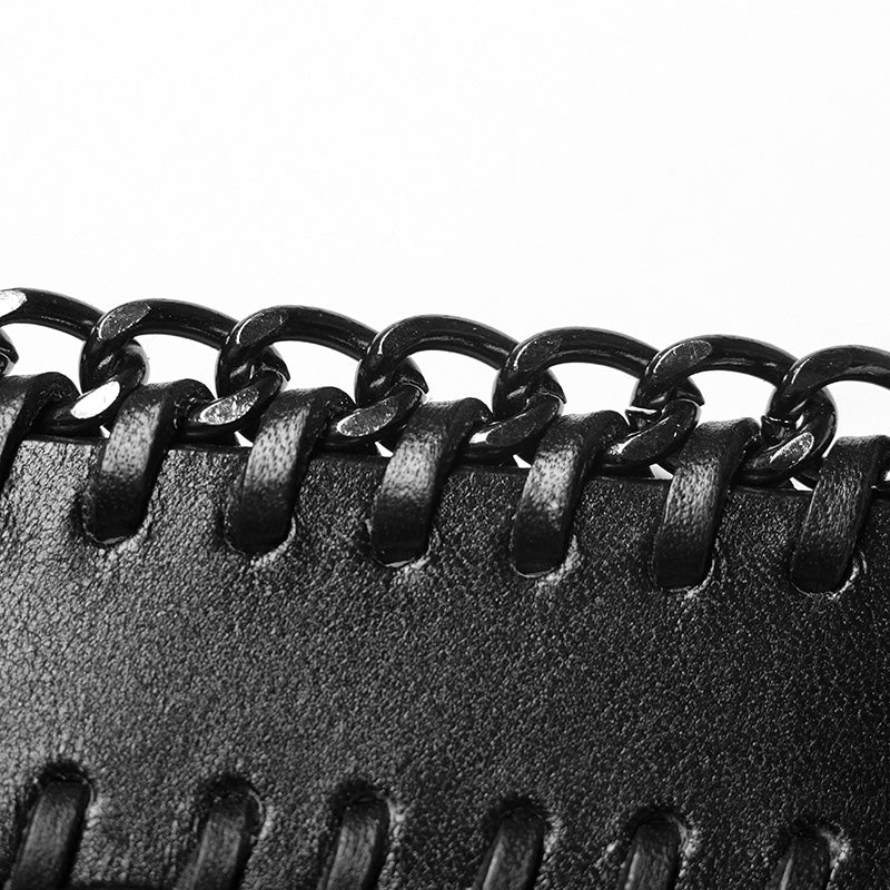 WS-297 Punk PU -studded Chain Choker - Image 6