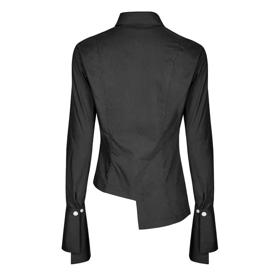 OPY-244CCF PUNK RAVE daily life black fashion designer lady casual blouse - Image 4