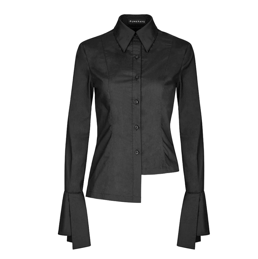 OPY-244CCF PUNK RAVE daily life black fashion designer lady casual blouse - Image 5