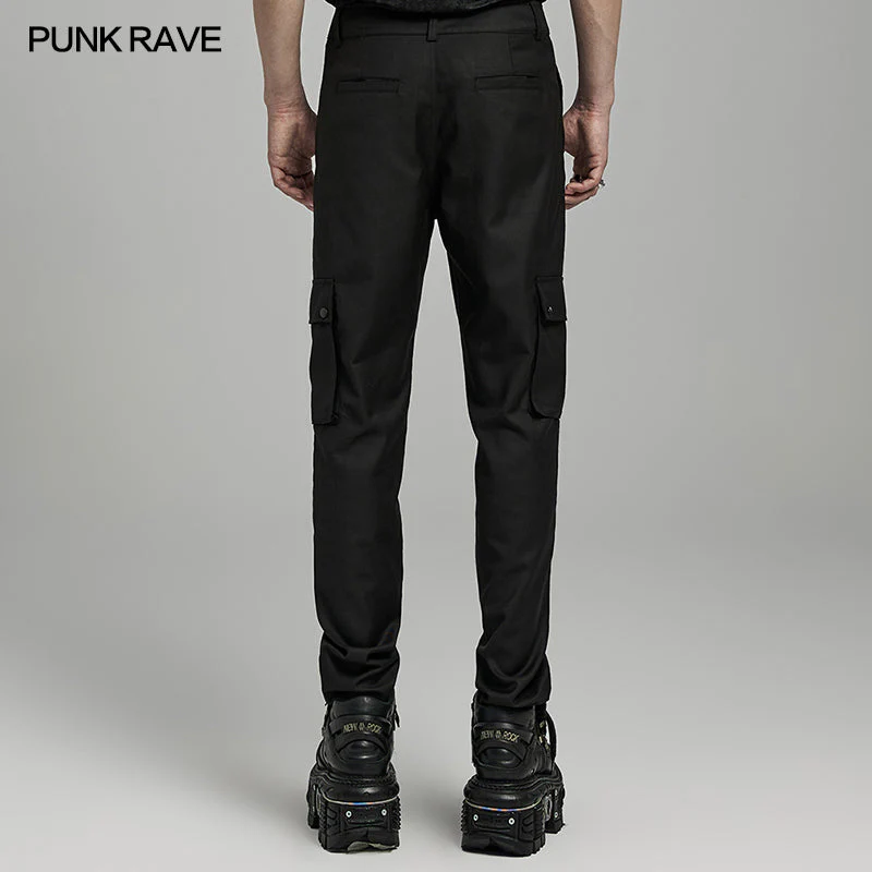 Punk Rave WK-635XCM Minimalist Cargo Darkness Punk Trousers - Image 3